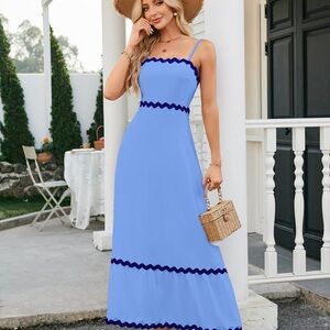 Chic Blue Strappy Mini Dress